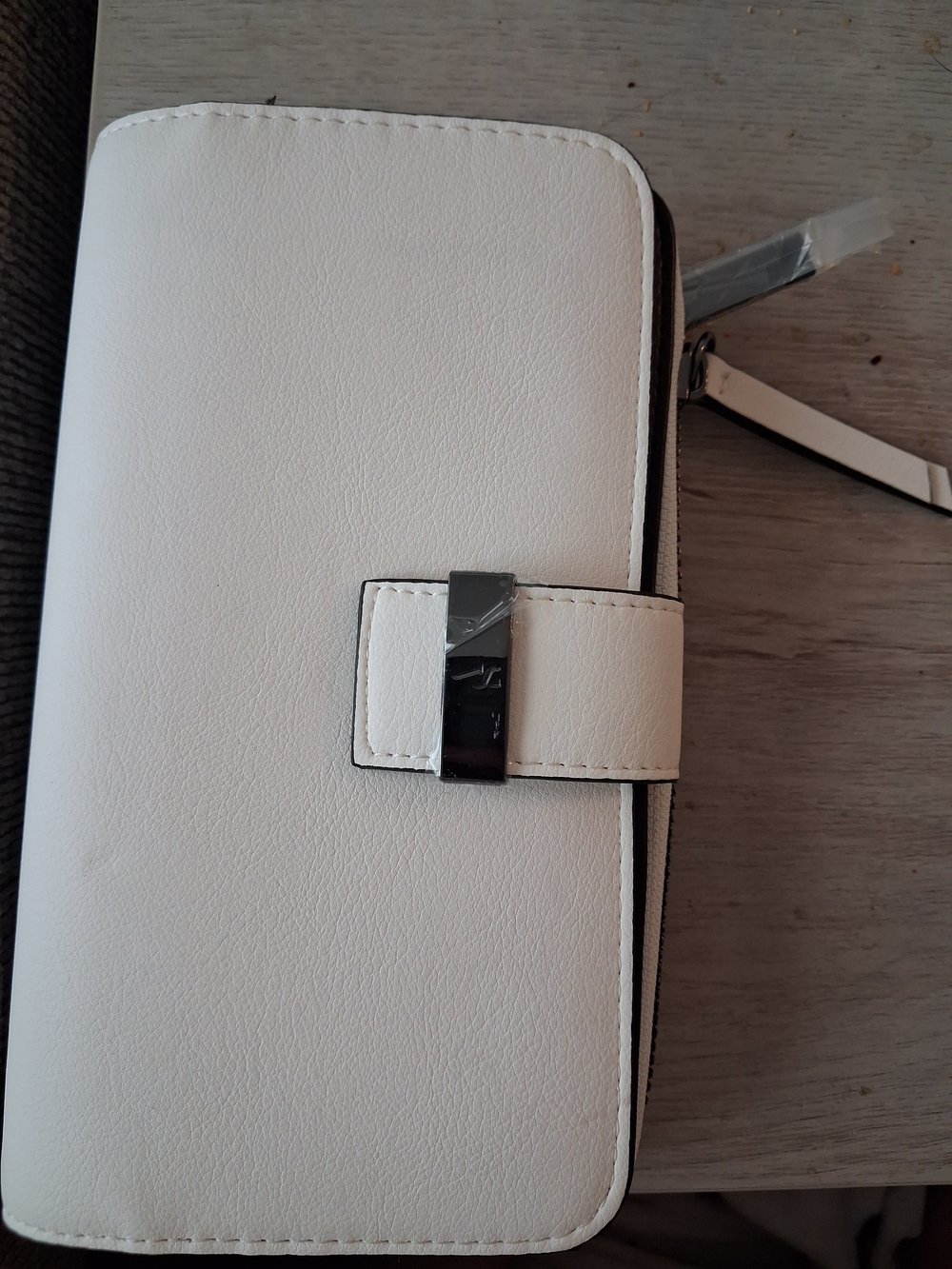 Zip Around Wallet in White & Black Like New